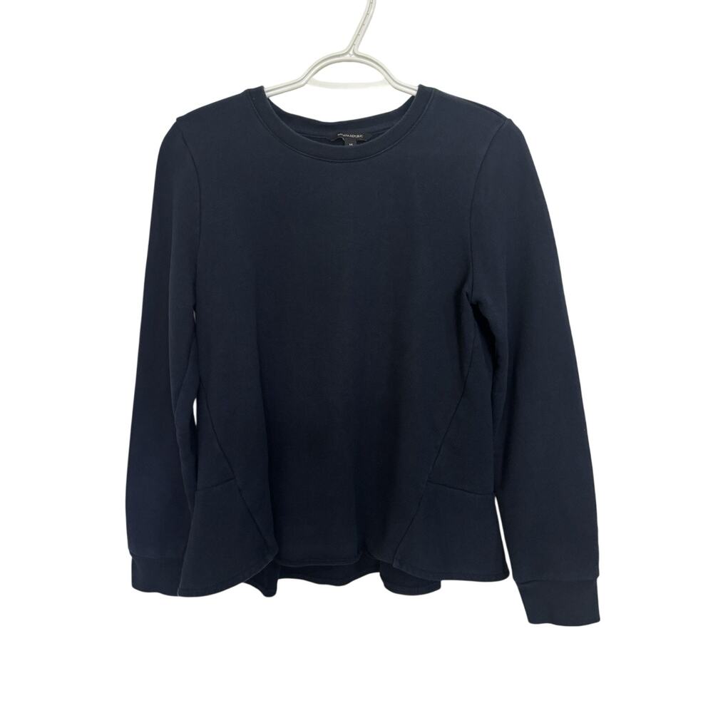 Banana Republic Navy Crewneck Peplum Hem Sweatshirt M